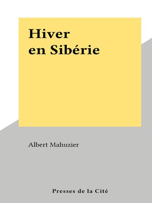 cover image of Hiver en Sibérie